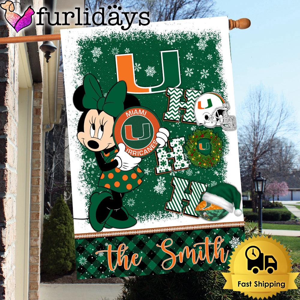 ncaa miami hurricanes minnie hohoho christmas flag5324