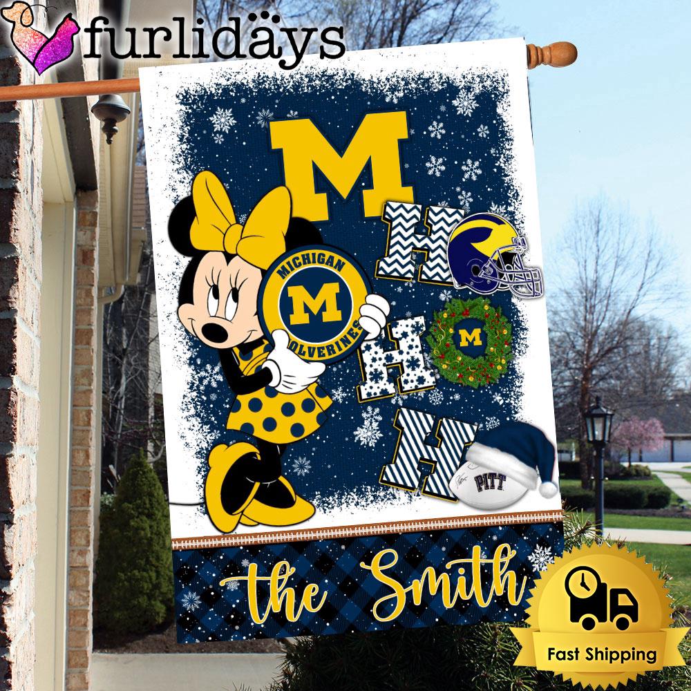 ncaa michigan wolverines minnie hohoho christmas flag5566