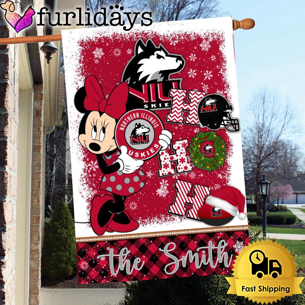 ncaa northern illinois huskies minnie hohoho christmas flag2250