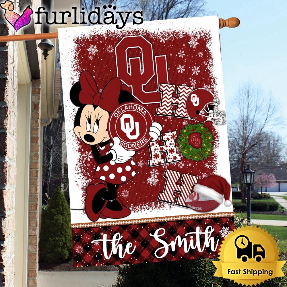 ncaa oklahoma sooners minnie hohoho christmas flag6023