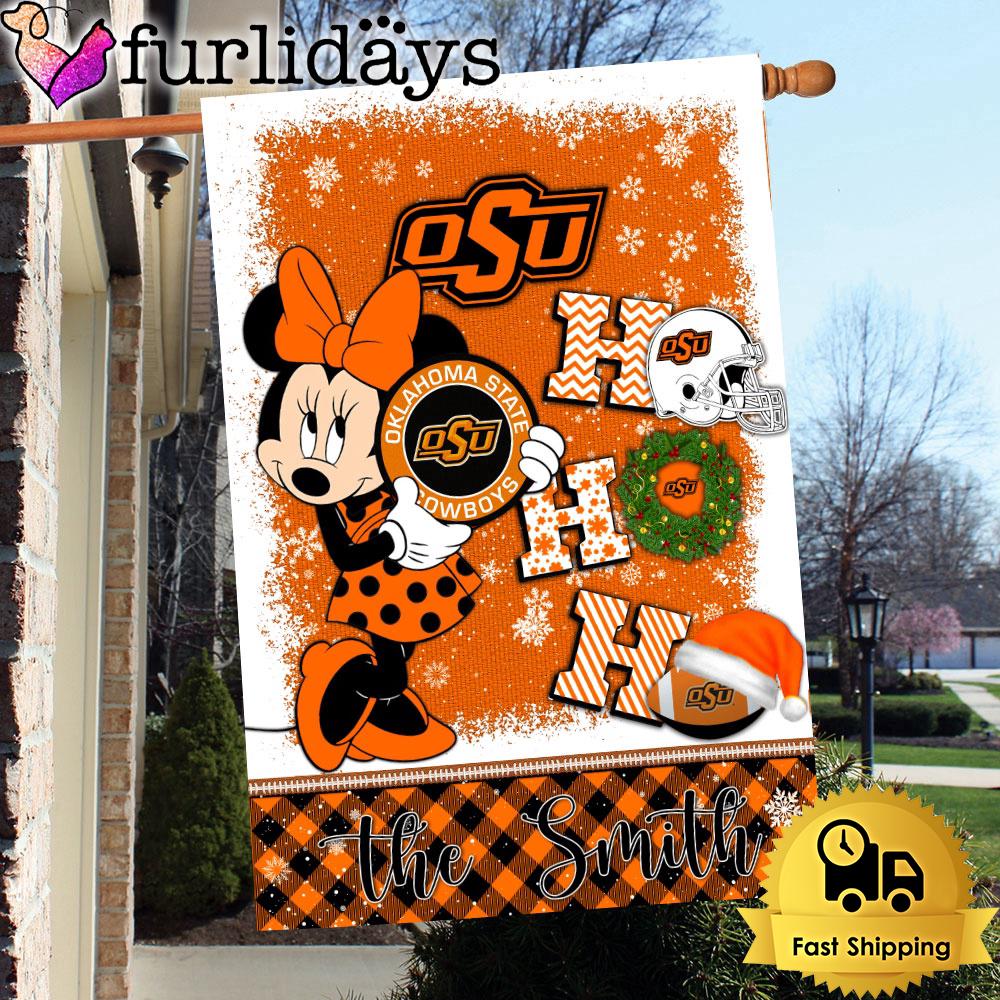 ncaa oklahoma state cowboys minnie hohoho christmas flag7556