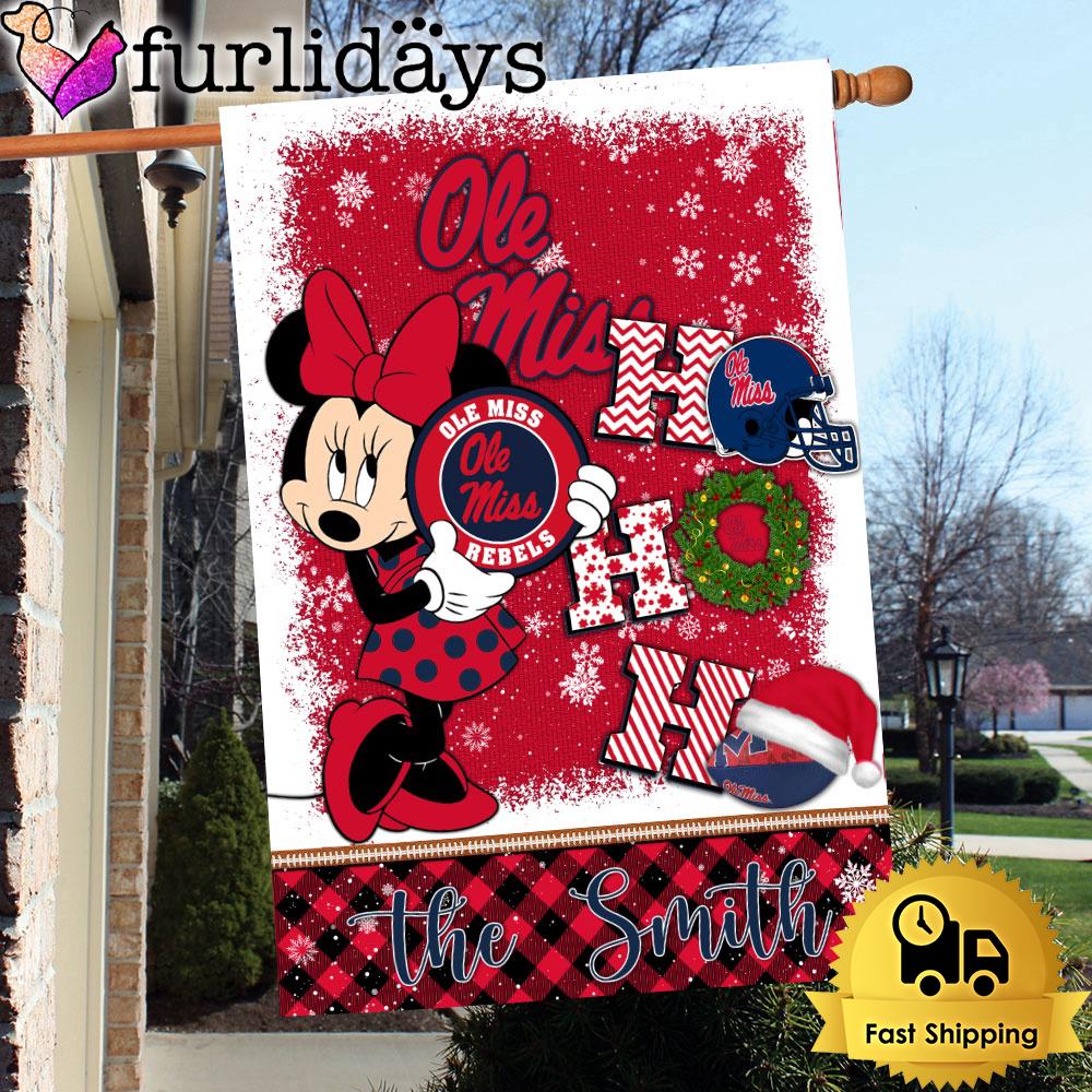 ncaa ole miss rebels minnie hohoho christmas flag2312