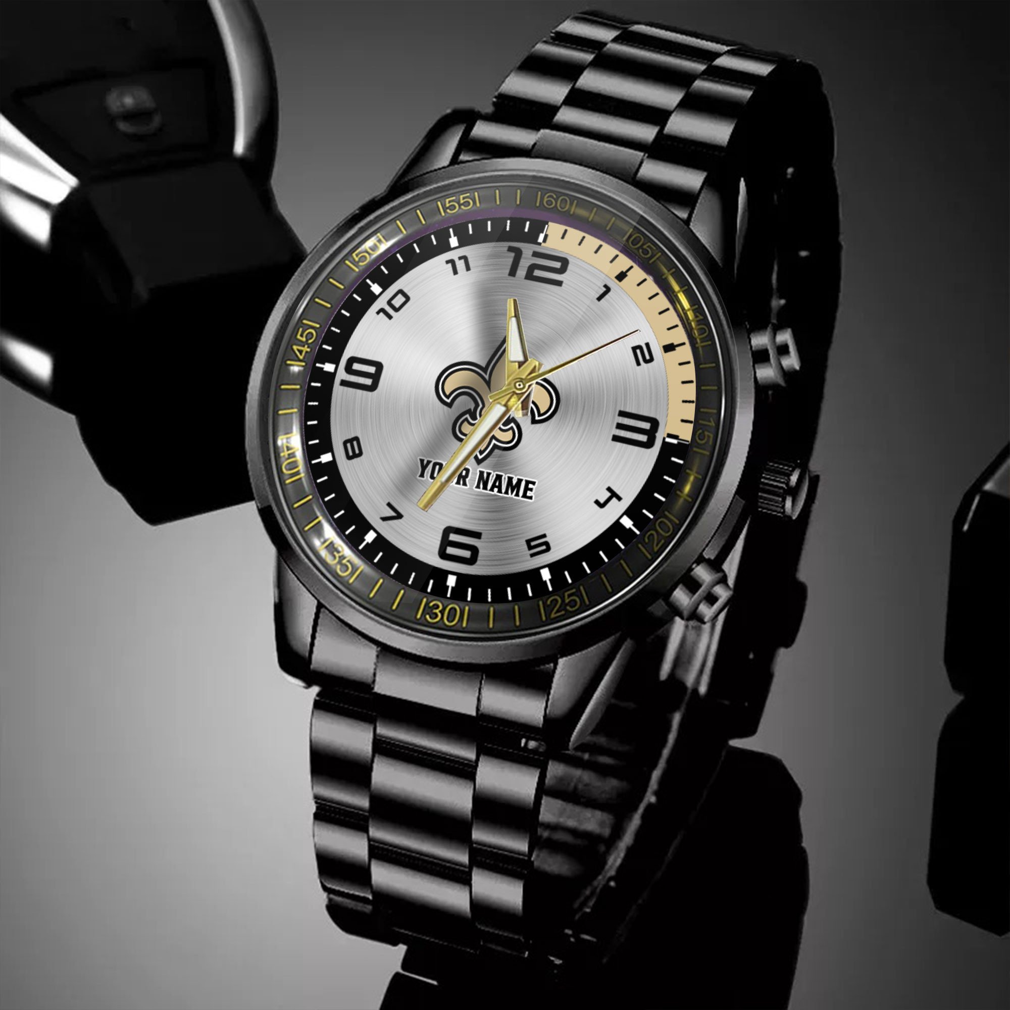 new orleans saints nfl personalized black hand watch gifts for fans pychv