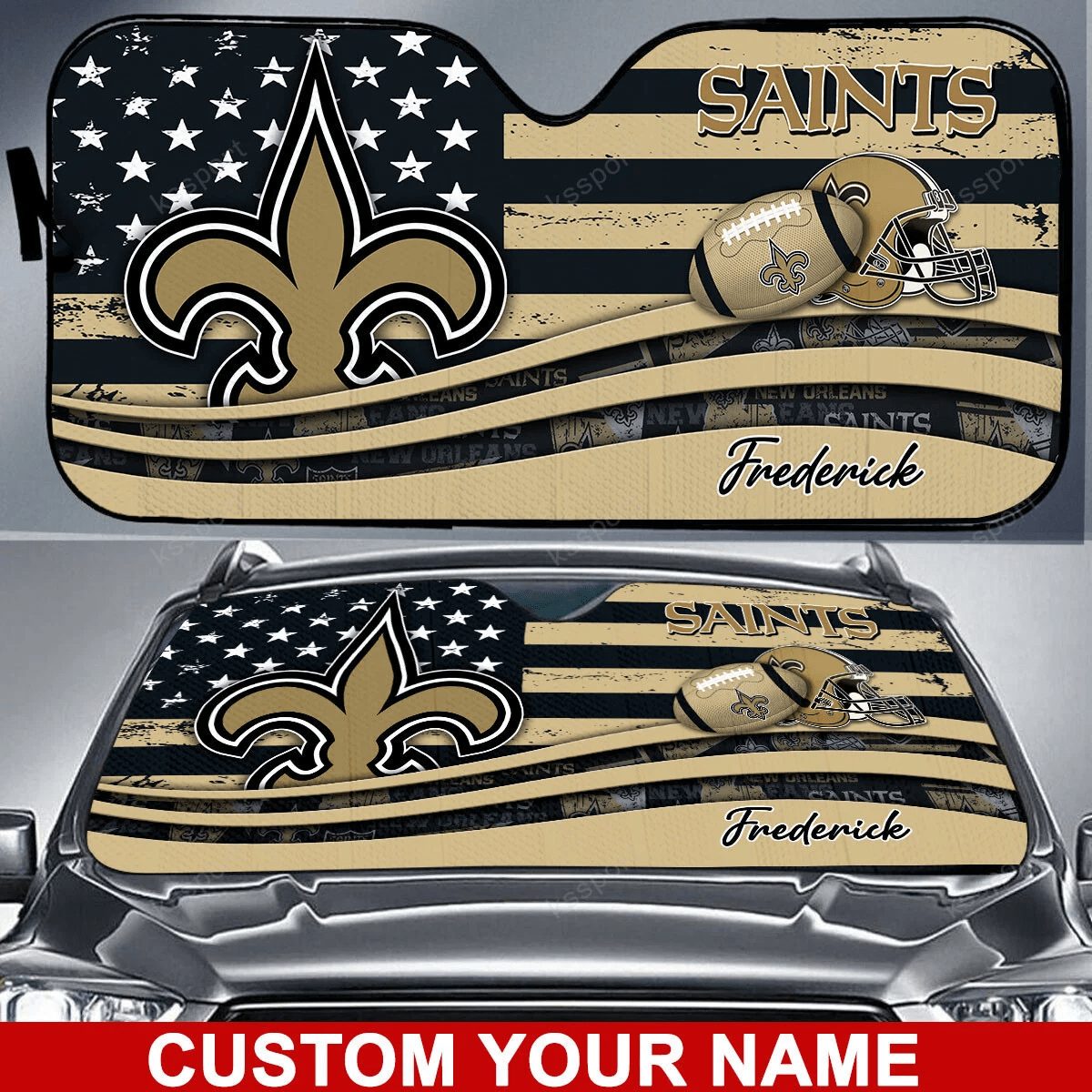 new orleans saints personalized auto sun shade bg21 d8udr