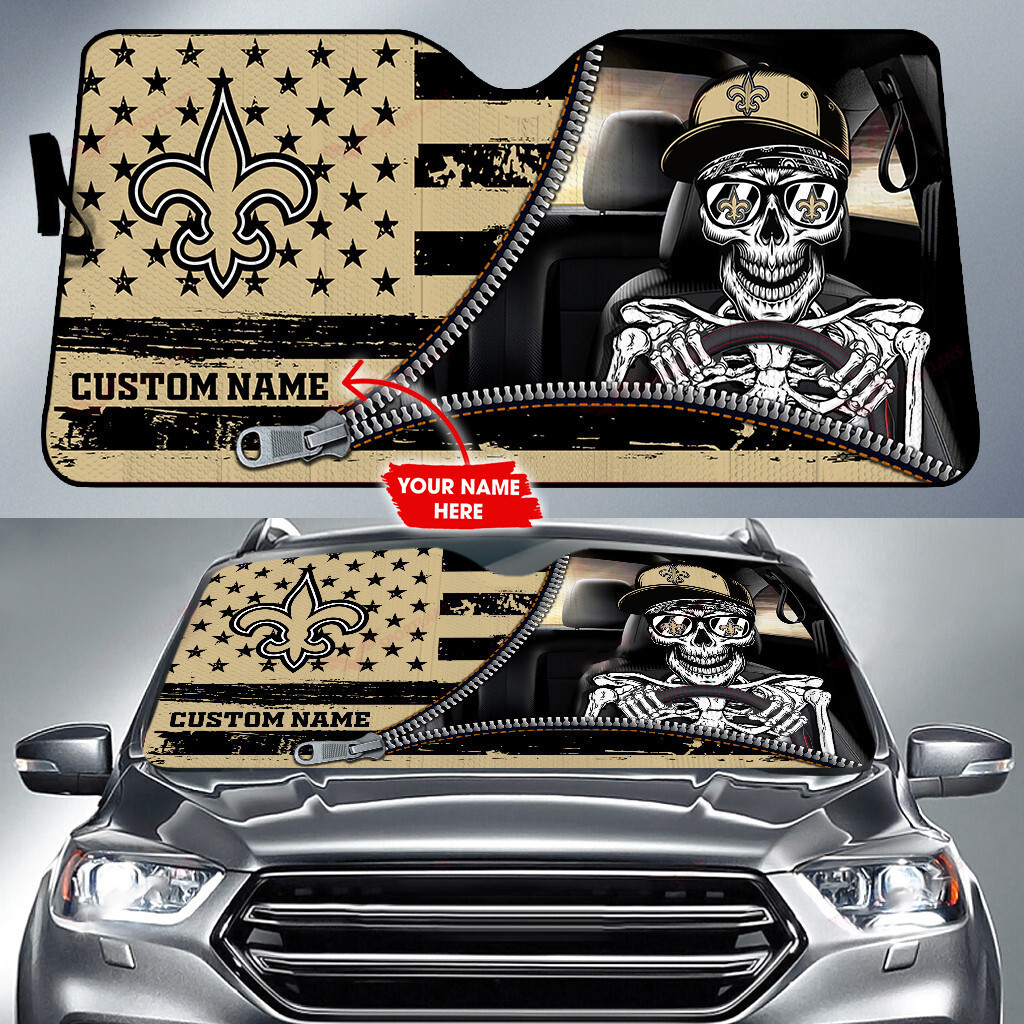 new orleans saints personalized auto sun shade bg84 jnsba