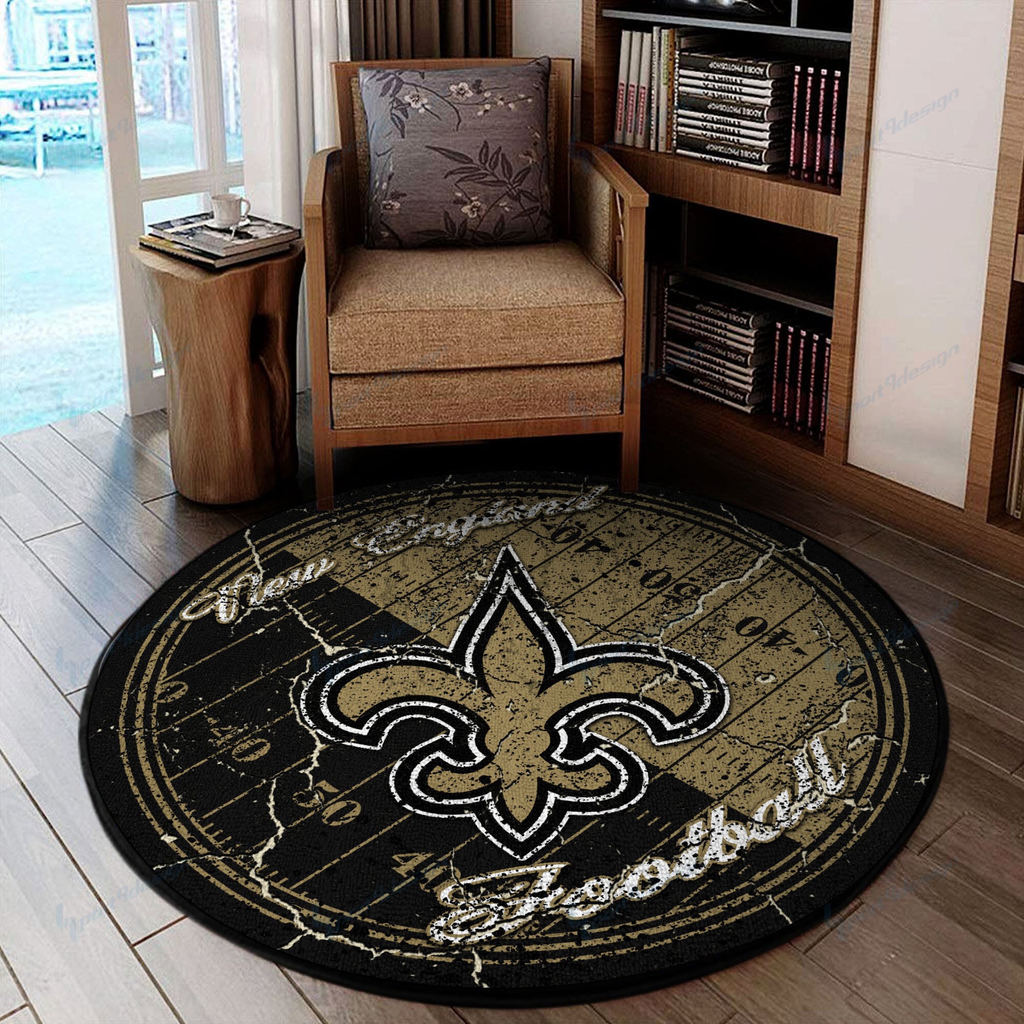 new orleans saints round rug 74 edf5v