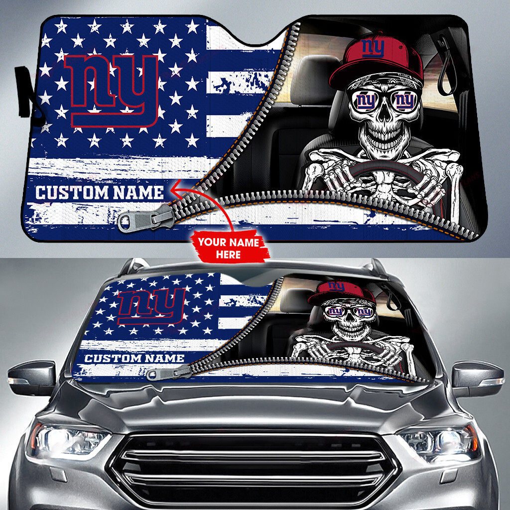 new york giants personalized auto sun shade bg85 ygdwo