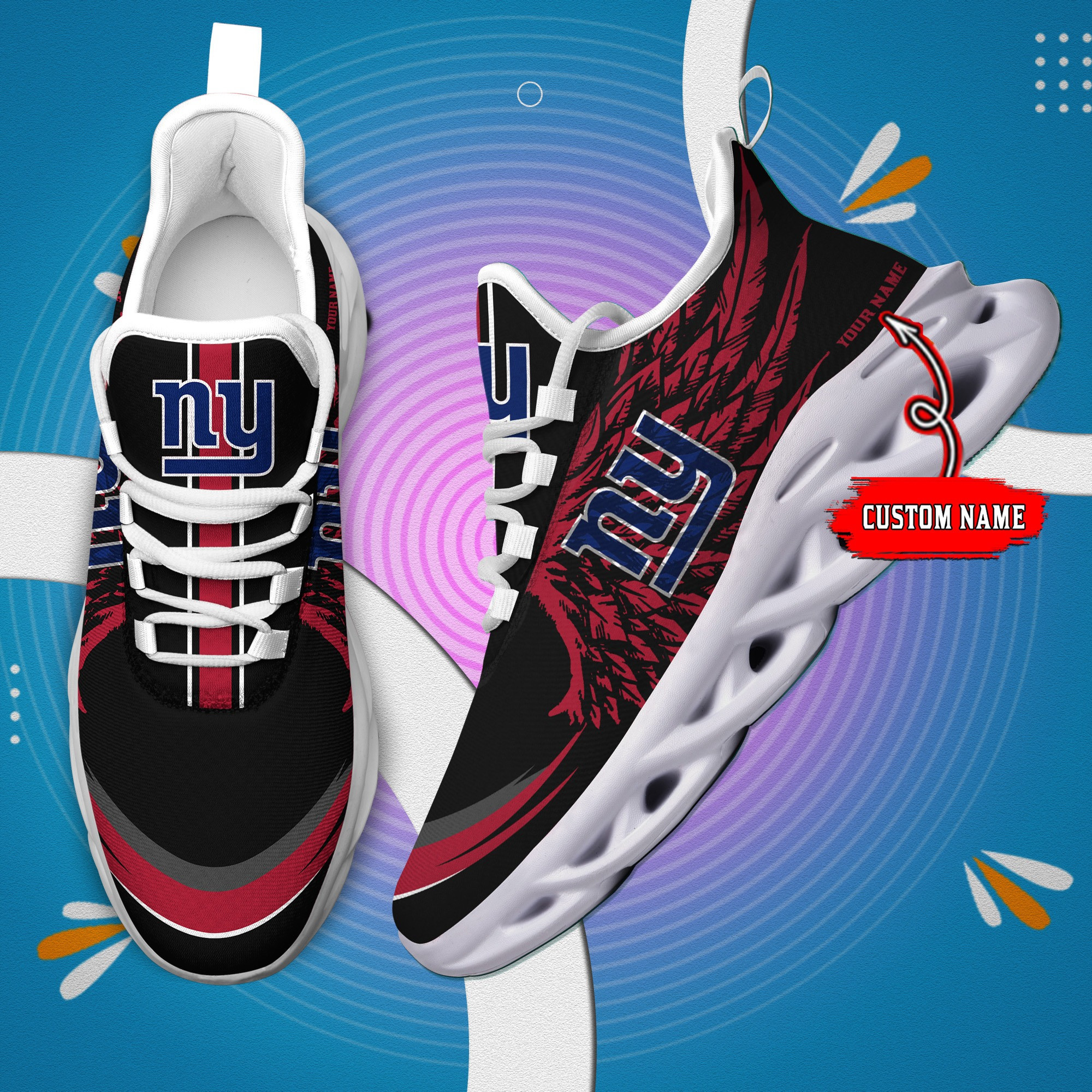 new york giants personalized yezy running sneakers bb674 tbgml