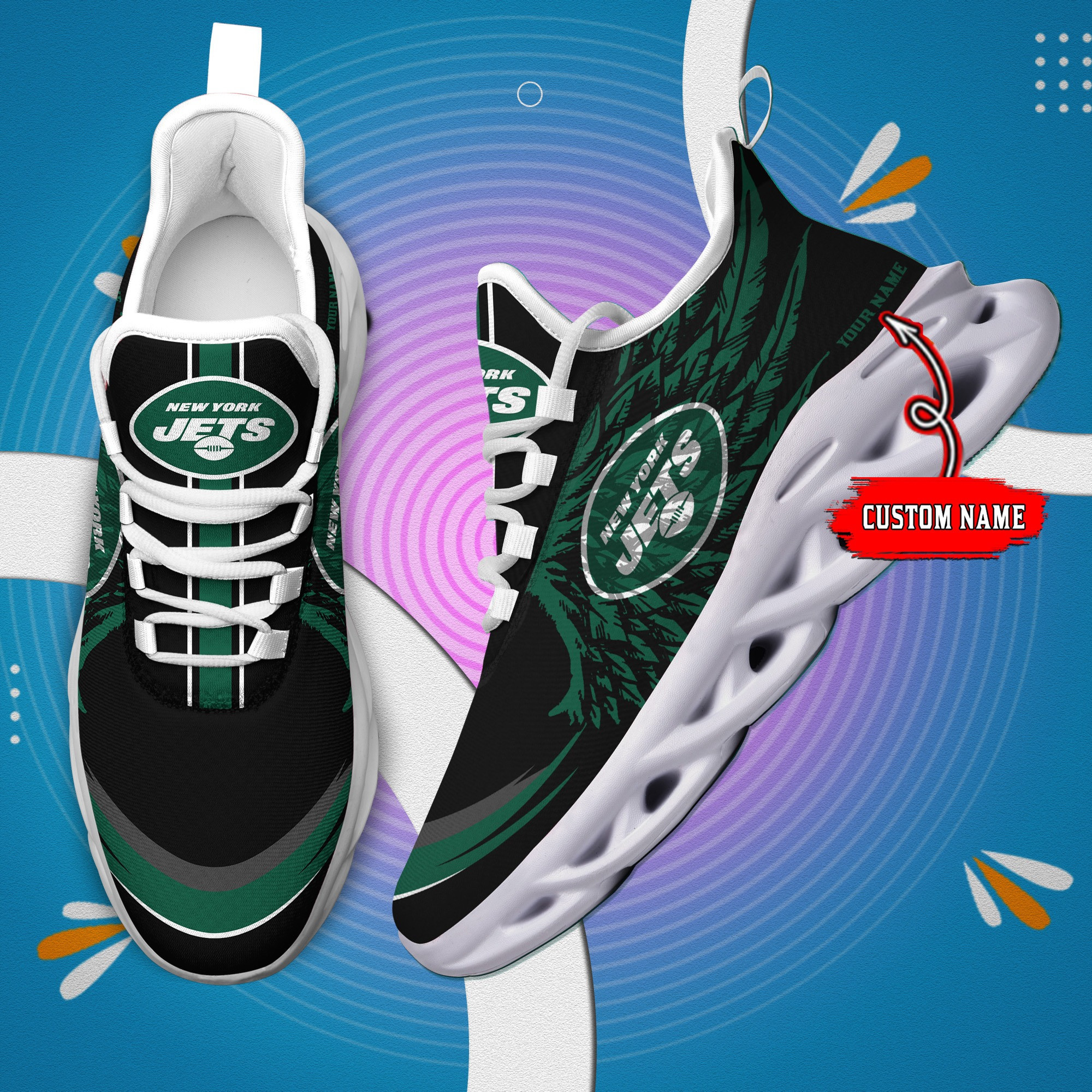 new york jets personalized yezy running sneakers bb675 dvfxm