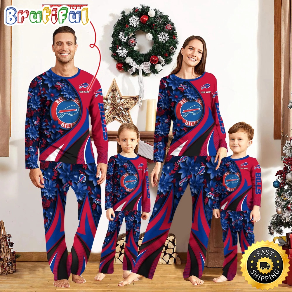 nfl buffalo bills pajamas flower for family custom name pajamas klmkb