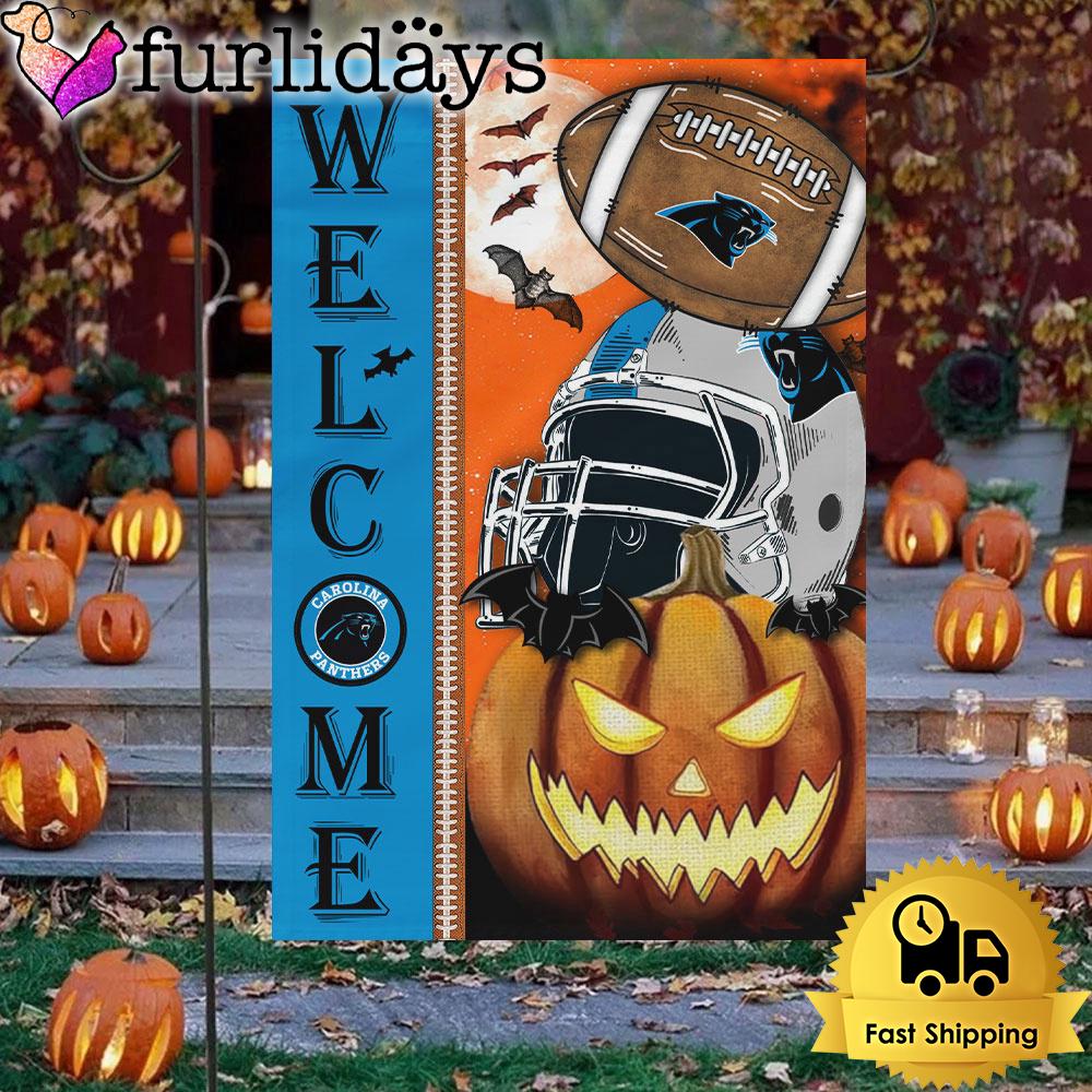nfl carolina panthers welcome halloween garden flag1757
