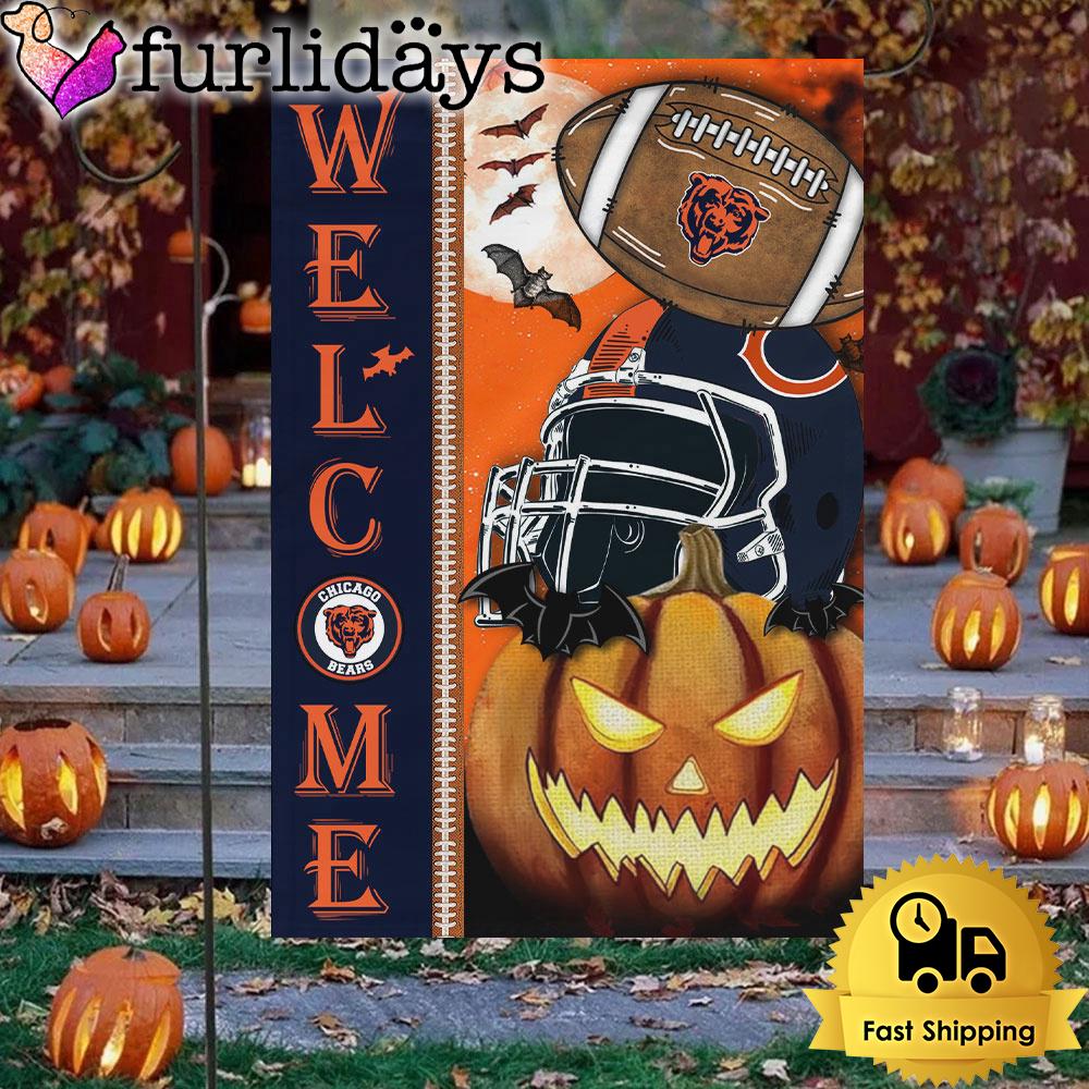 nfl chicago bears welcome halloween garden flag1129