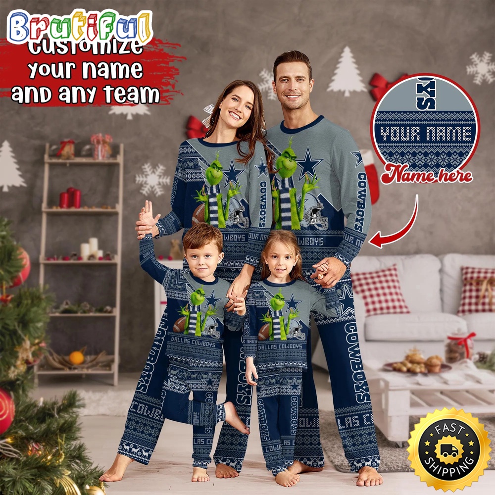 nfl dallas cowboys pajamas christmas sports for family custom name pajamas 7n6j2