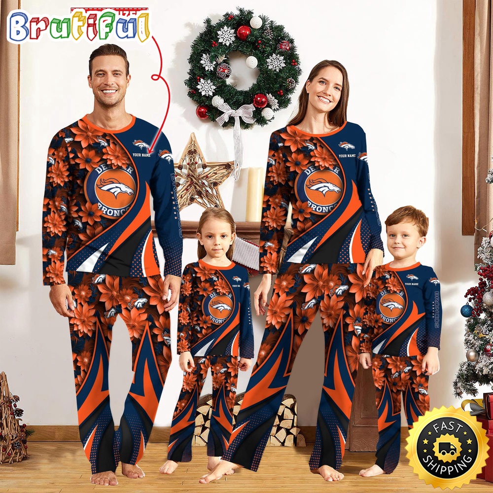 nfl denver broncos pajamas flower for family custom name pajamas 0cr5w