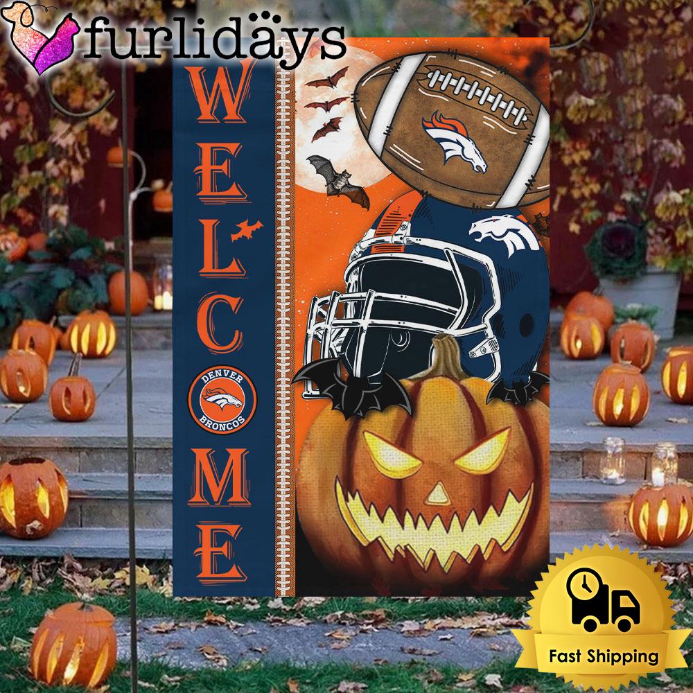 nfl denver broncos welcome halloween garden flag6592