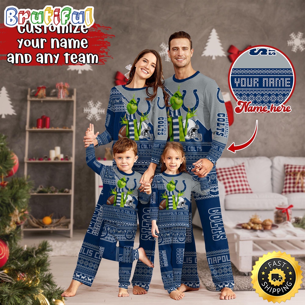 nfl indianapolis colts pajamas christmas sports for family custom name pajamas xdulq