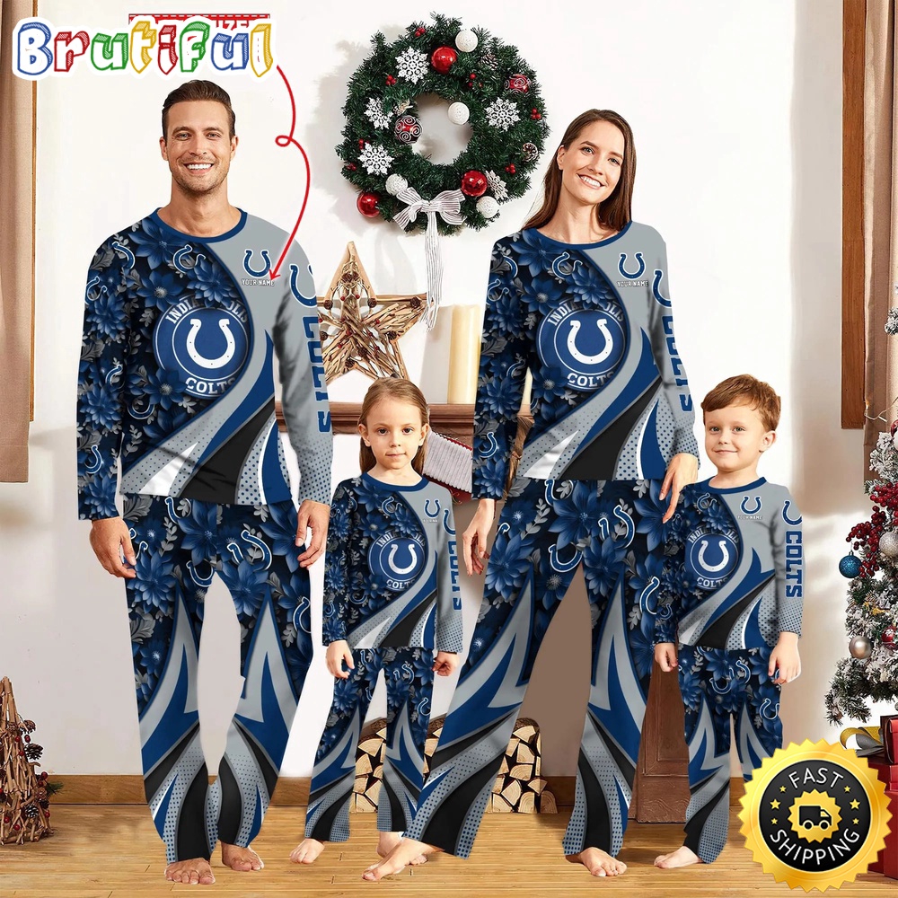 nfl indianapolis colts pajamas flower for family custom name pajamas 3ruzz