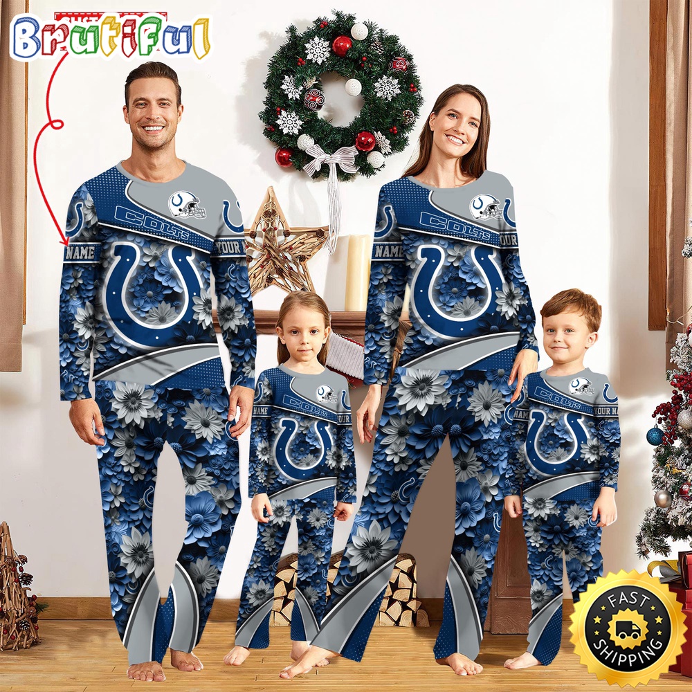 nfl indianapolis colts pajamas flower sports for family custom name pajamas ibdv6