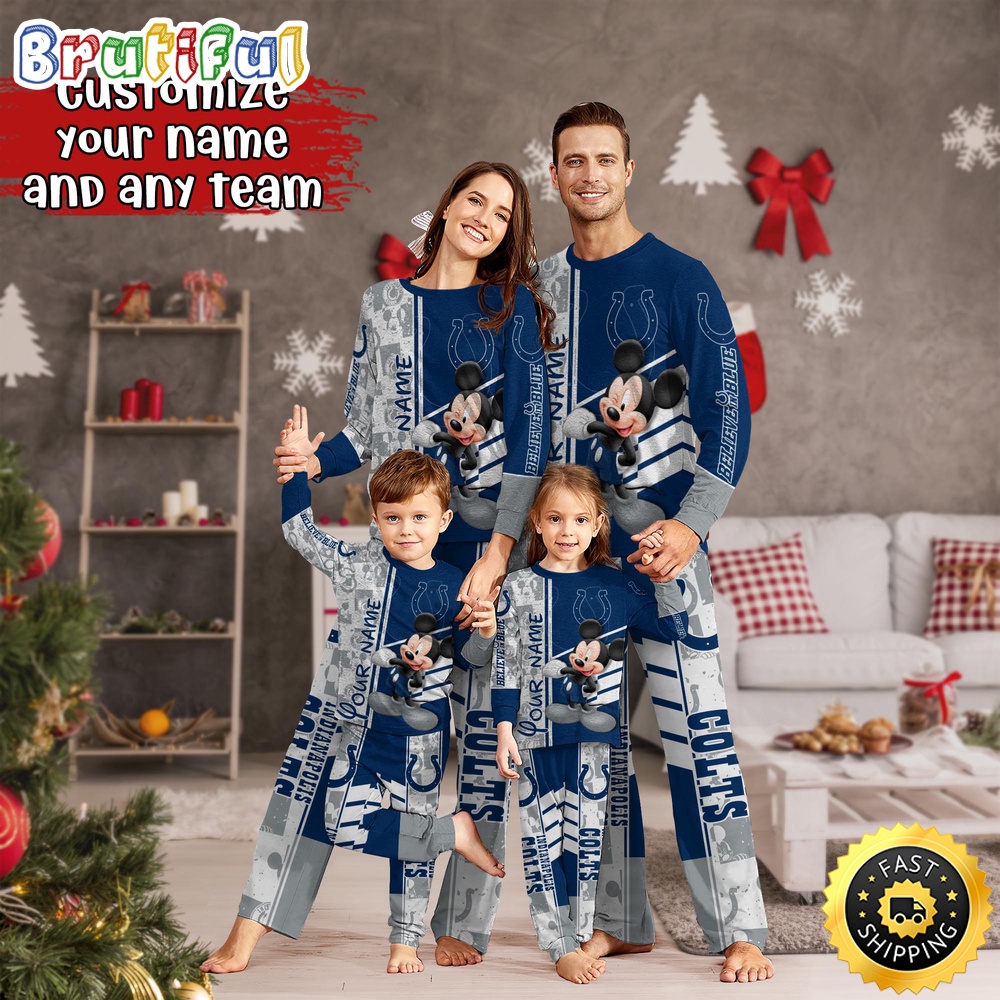 nfl indianapolis colts pajamas mickey mouse for family custom name pajamas s8rx5