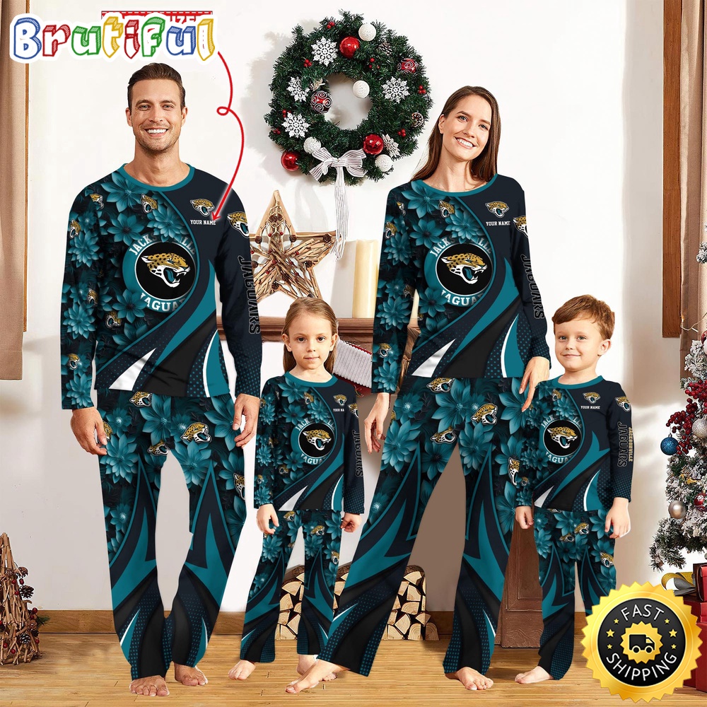 nfl jacksonville jaguars pajamas flower for family custom name pajamas wss7p