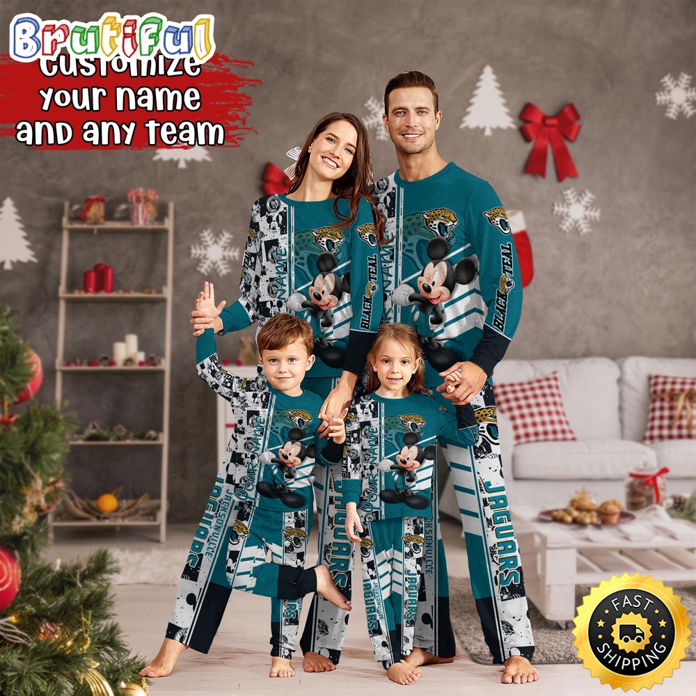 nfl jacksonville jaguars pajamas mickey mouse for family custom name pajamas 1s5p3