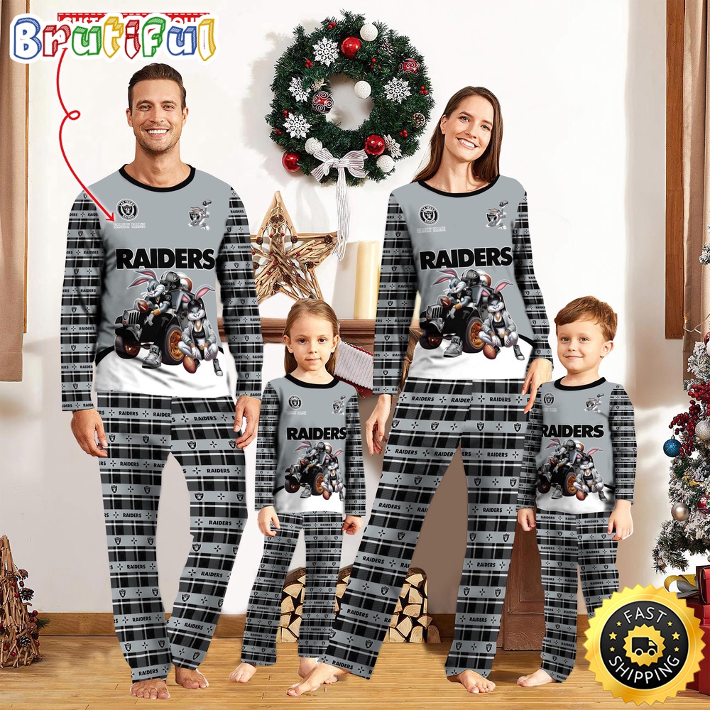 nfl las vegas raiders pajamas bunny sports for family custom name pajamas 8ut8a