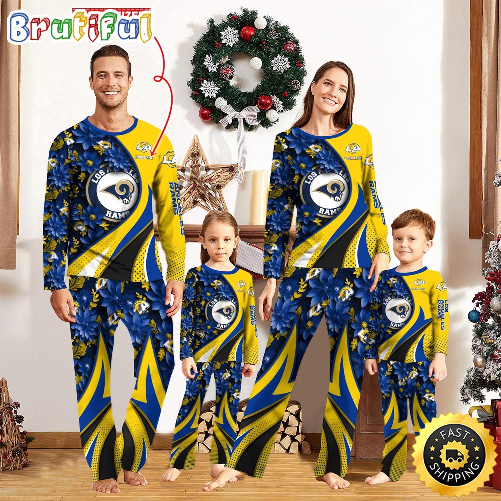 nfl los angeles rams pajamas flower for family custom name pajamas t8s6k