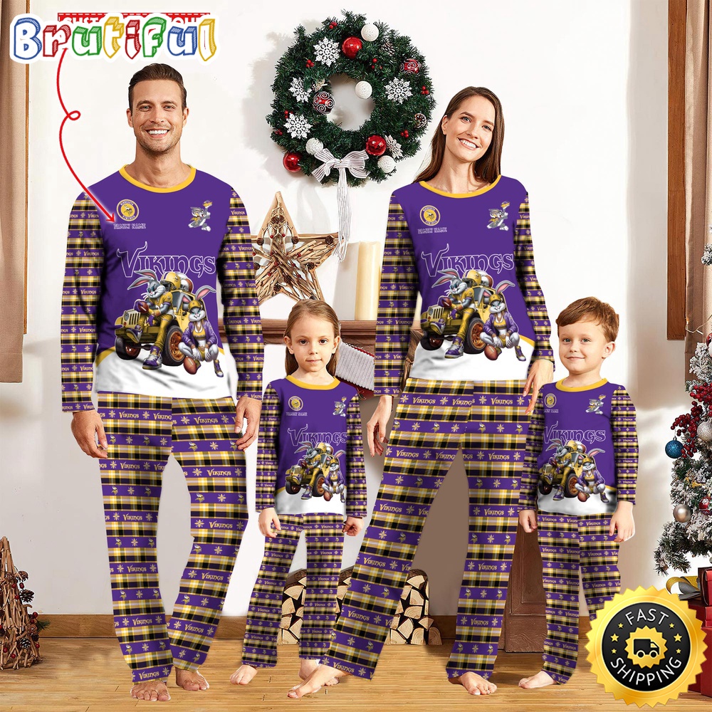 nfl minnesota vikings pajamas bunny sports for family custom name pajamas nvav7