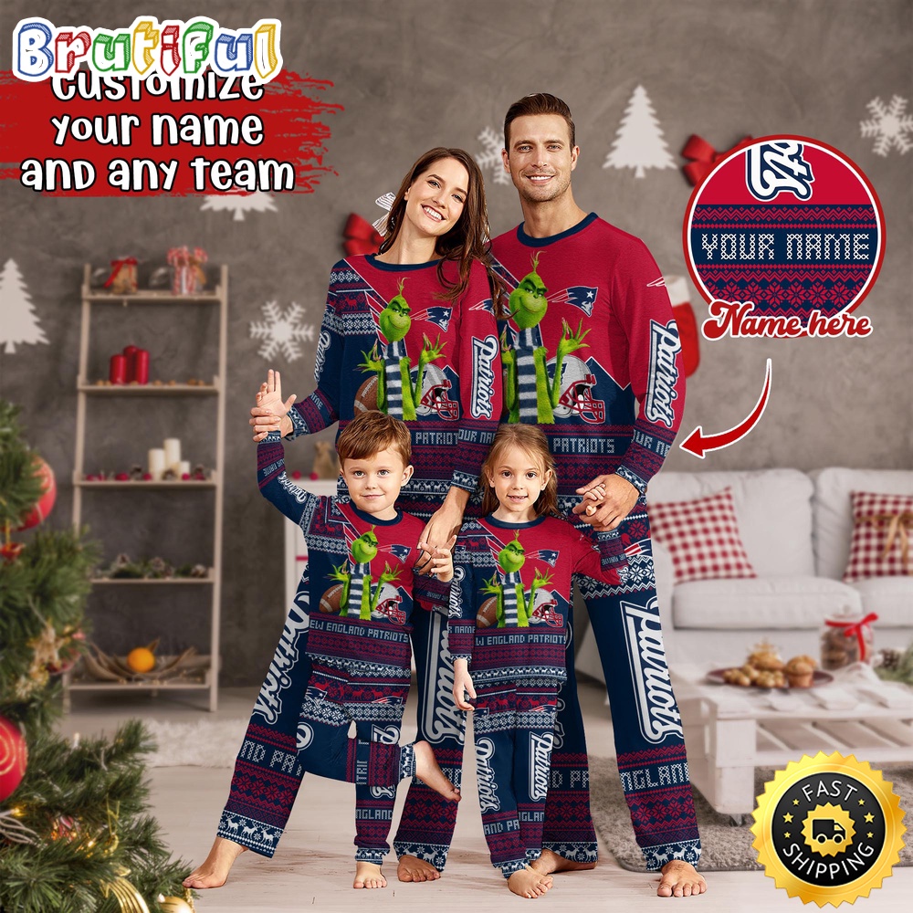 nfl new england patriots pajamas christmas sports for family custom name pajamas y4t8m
