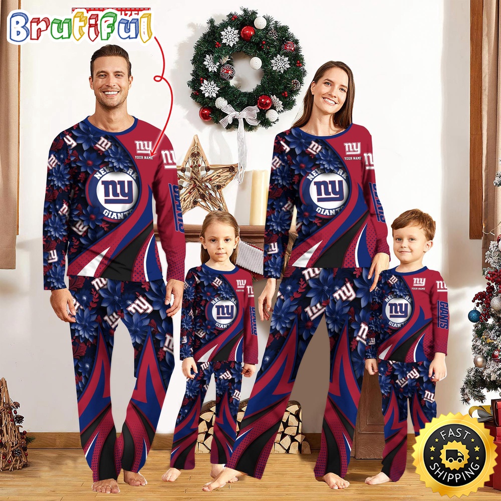 nfl new york giants pajamas flower for family custom name pajamas 45jzc
