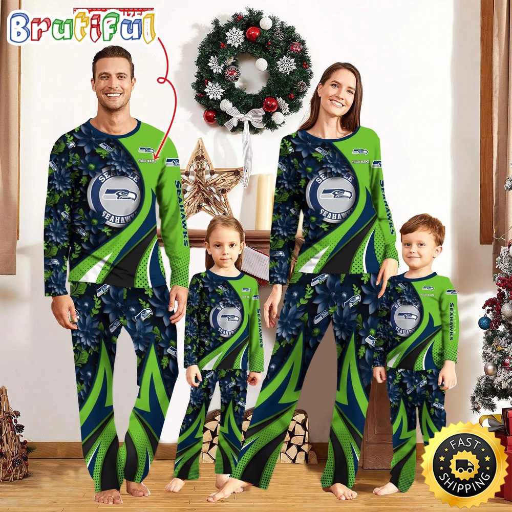 nfl seattle seahawks pajamas flower for family custom name pajamas jx7nu