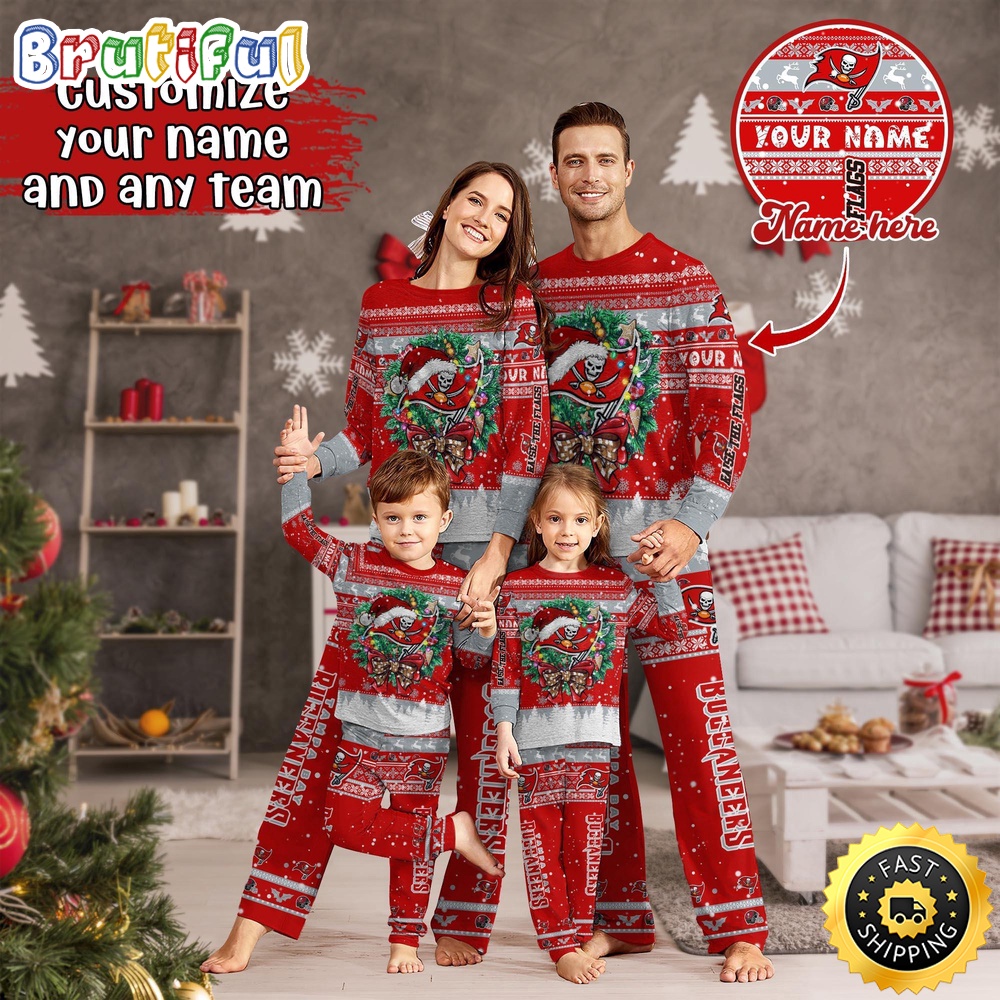 nfl tampa bay buccaneers pajamas christmas for family custom name pajamas 0uctb