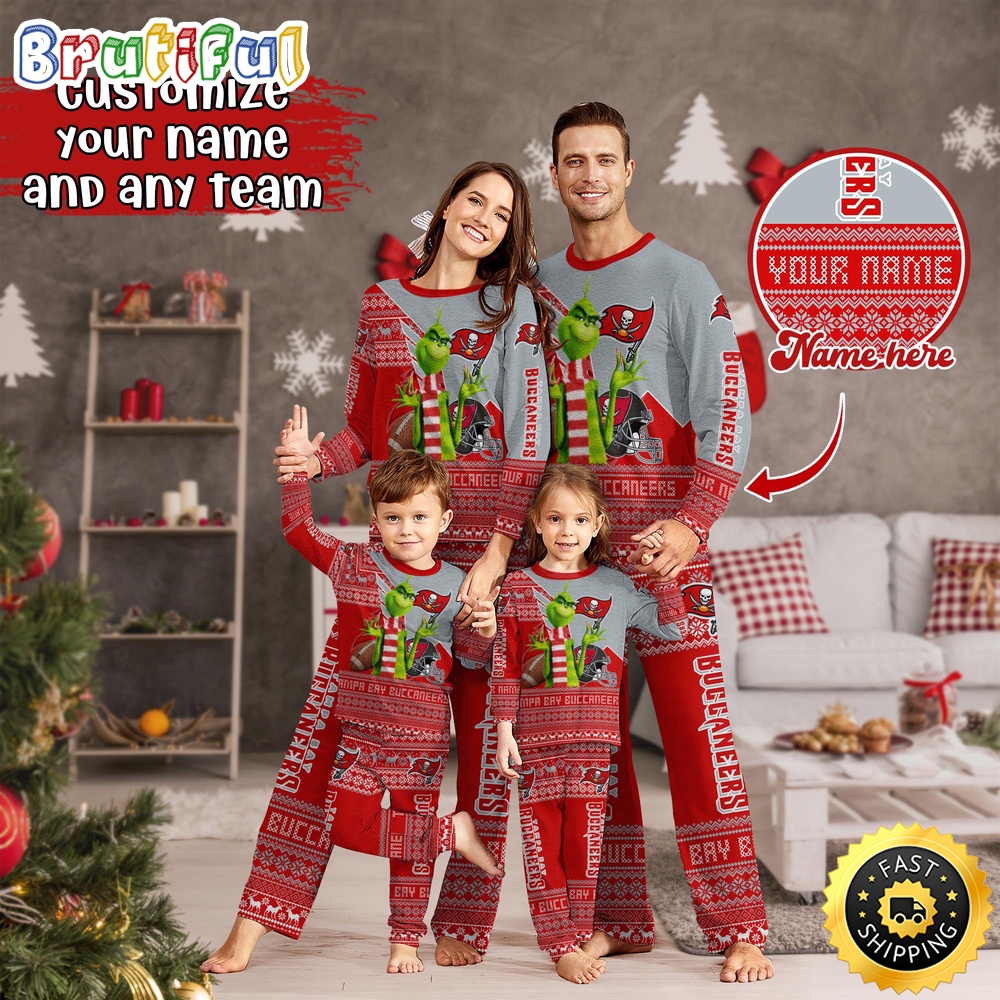 nfl tampa bay buccaneers pajamas christmas sports for family custom name pajamas wone3