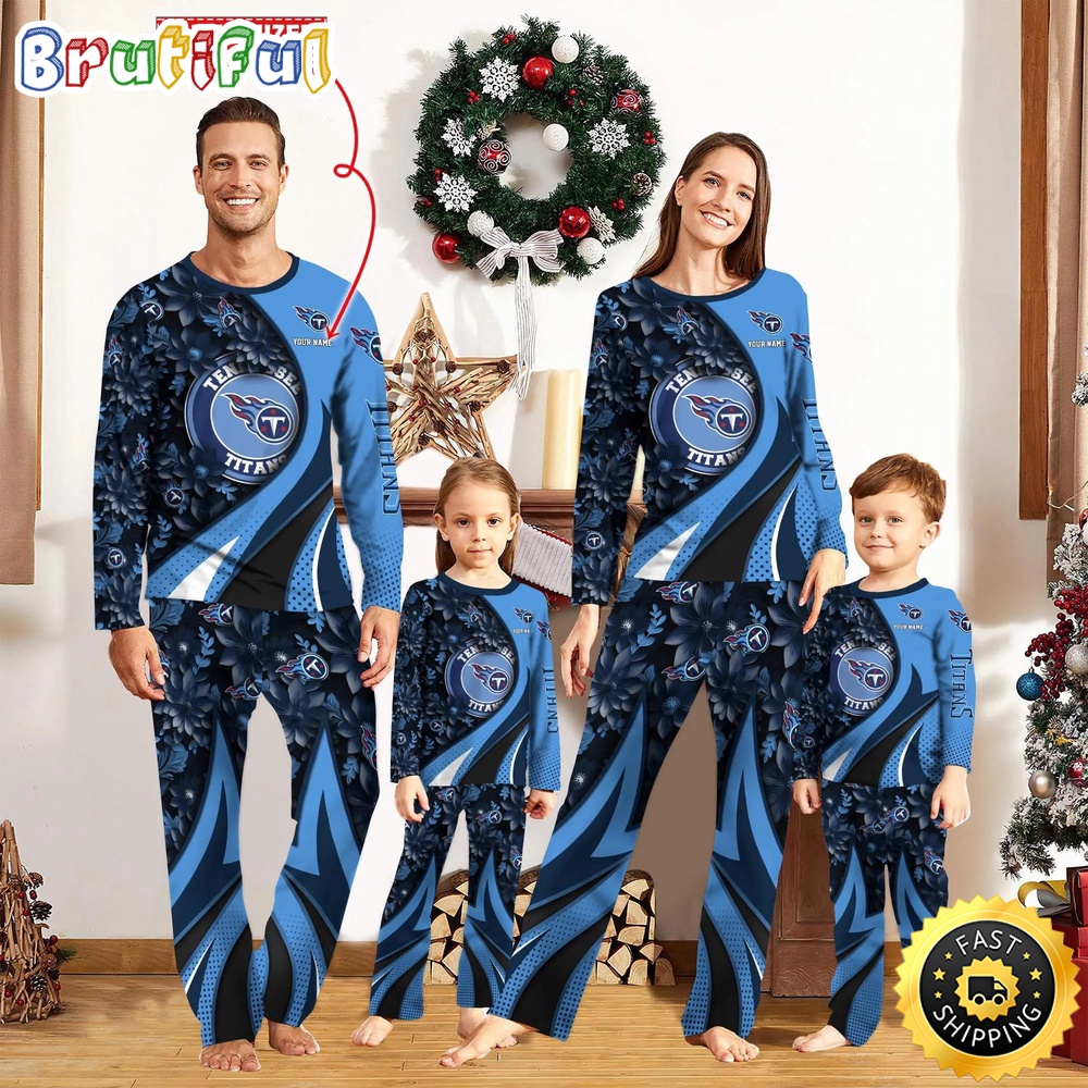 nfl tennessee titans pajamas flower for family custom name pajamas zuol7