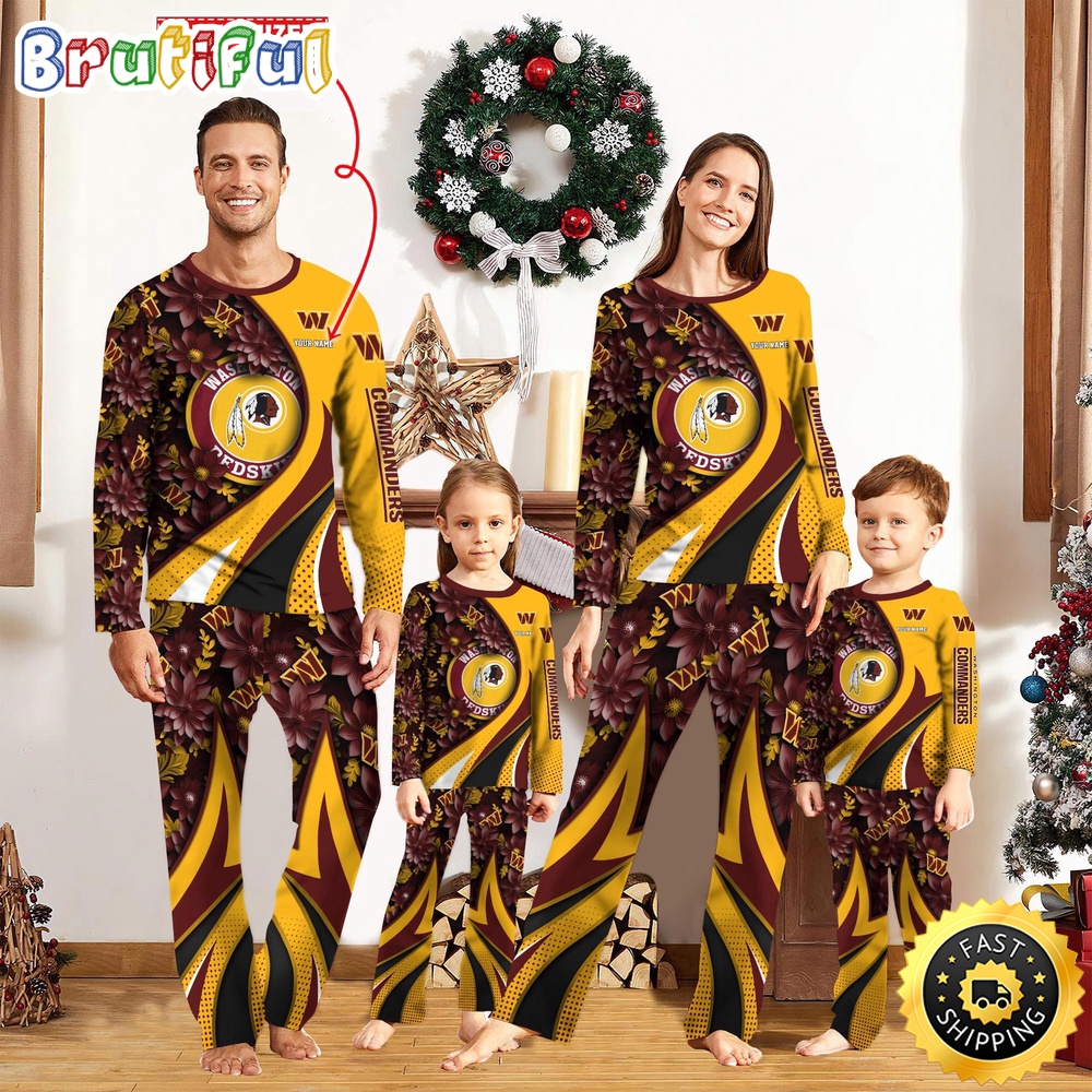 nfl washington commanders pajamas flower for family custom name pajamas dt9er