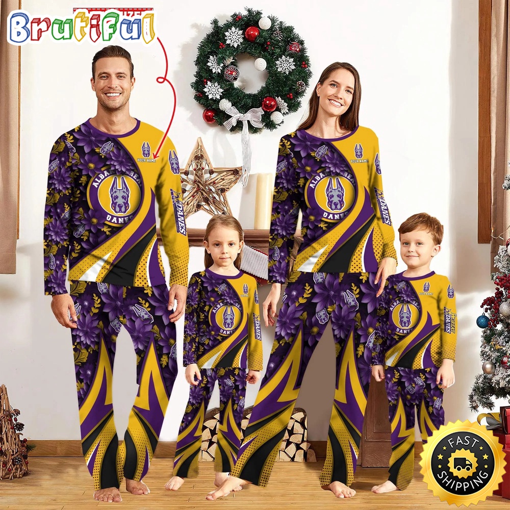 personalized ncaa albany great danes pajamas flower for sport family czhtn