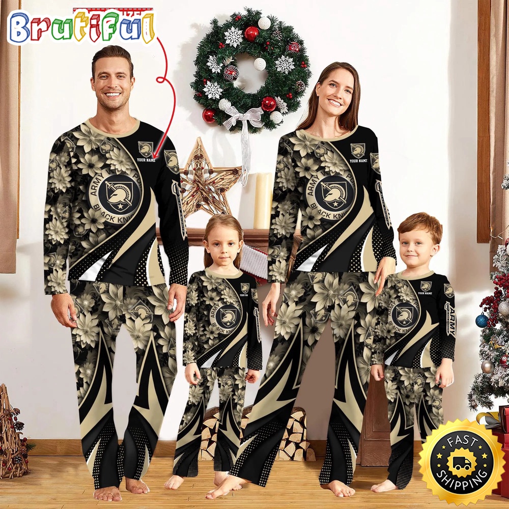 personalized ncaa army black knights pajamas flower for sport family ocyze