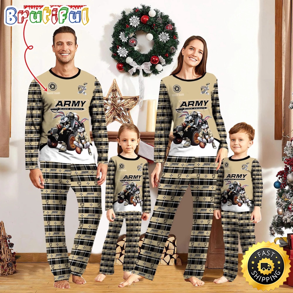 personalized ncaa army black knights pajamas for family nkg4t