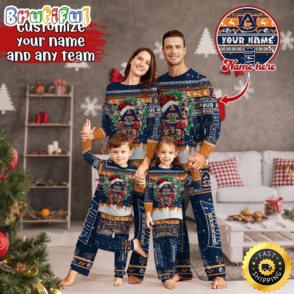 personalized ncaa auburn tigers pajamas xmas for sports fan prrhw