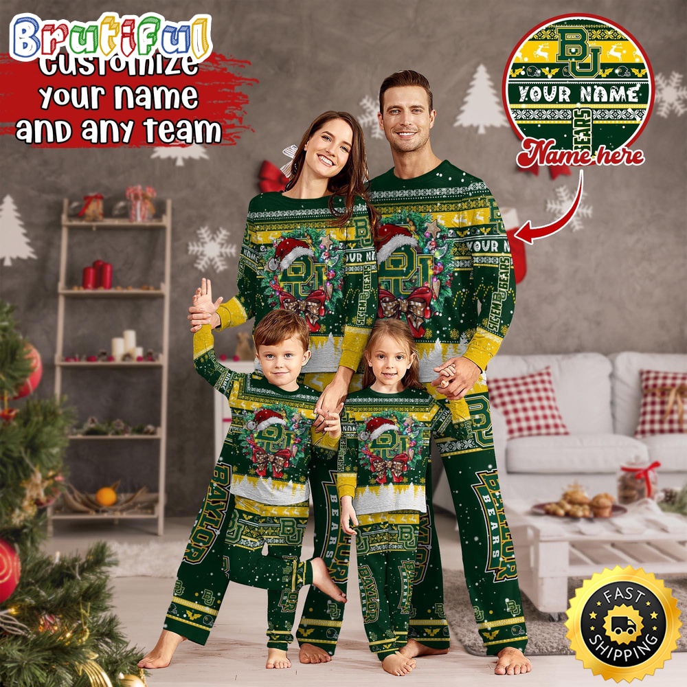 personalized ncaa baylor bears pajamas christmas pajamas for sports fan w4p9y