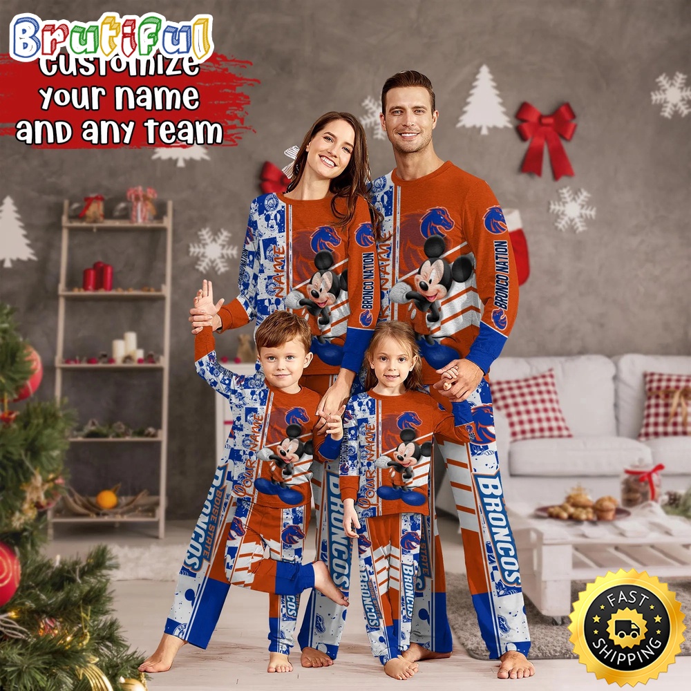 personalized ncaa boise state broncos pajamas mickey mouse for family 0ts4z