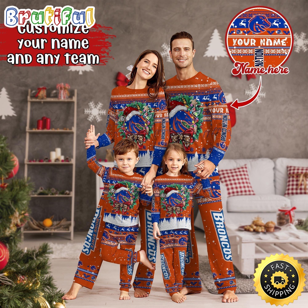 personalized ncaa boise state broncos pajamas xmas for sports fan s5hf5