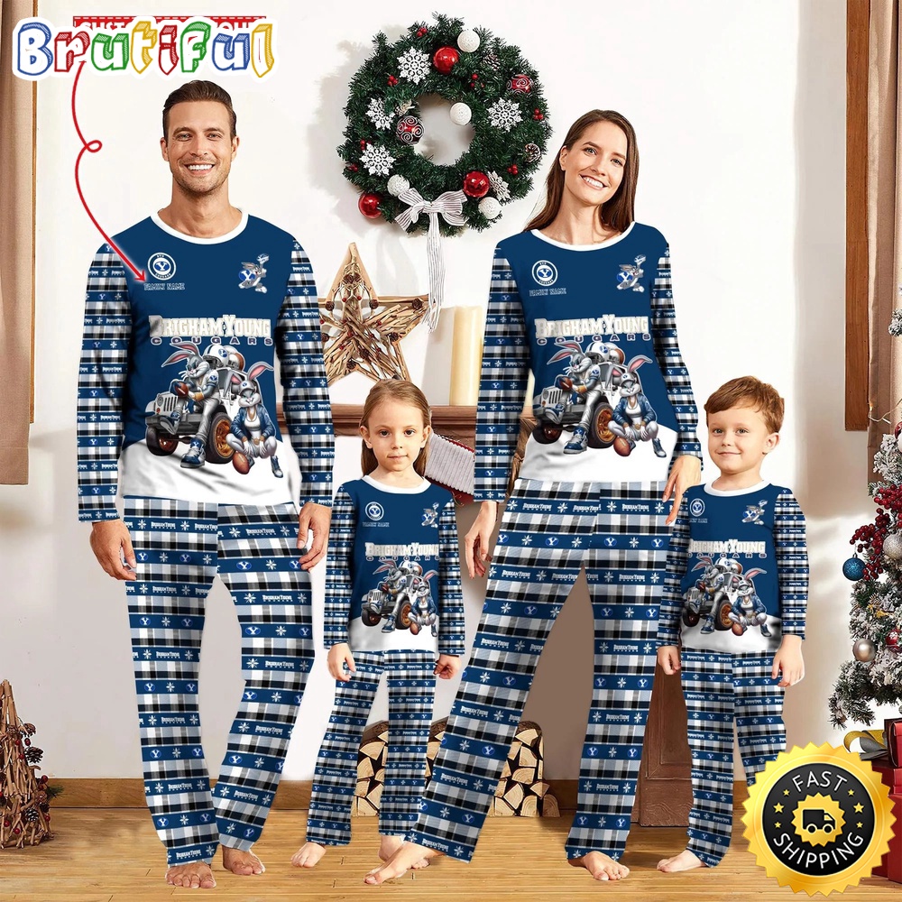 personalized ncaa byu cougars pajamas for family csmnh