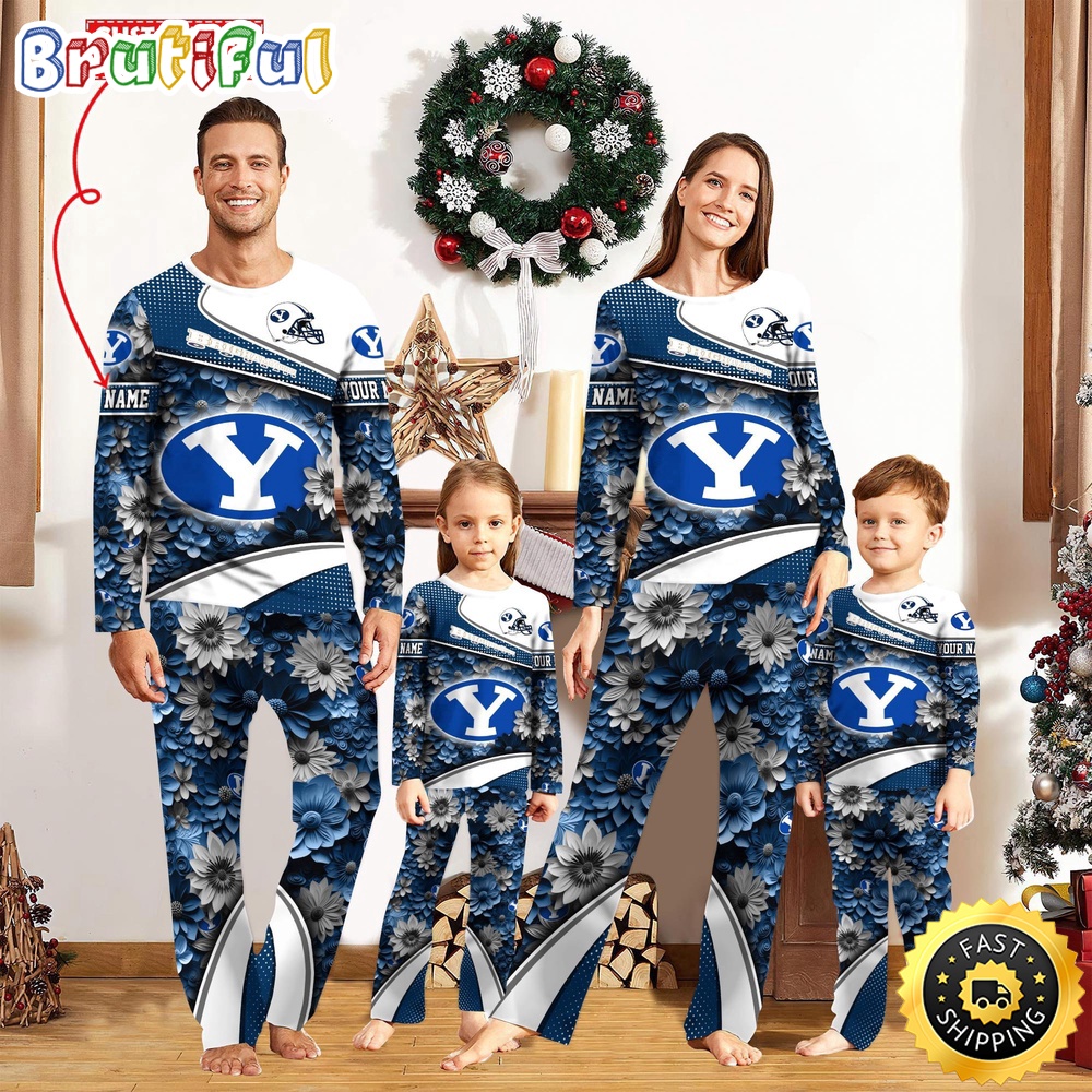 personalized ncaa byu cougars pajamas for family pajamas sport fans elgf7
