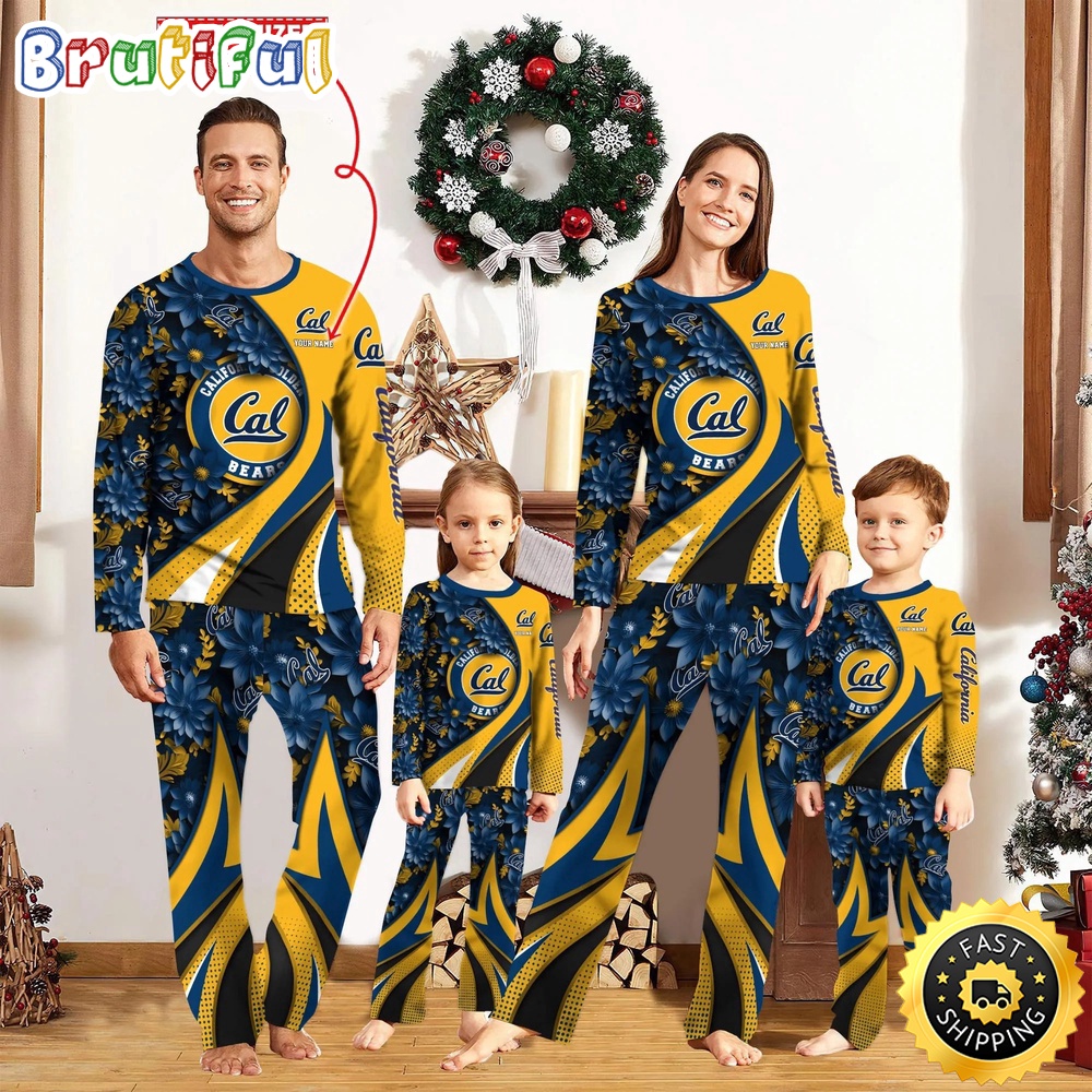 personalized ncaa california golden bears pajamas flower for sport family jz7mt