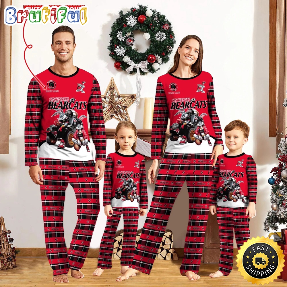 personalized ncaa cincinnati bearcats pajamas for family bk7t3