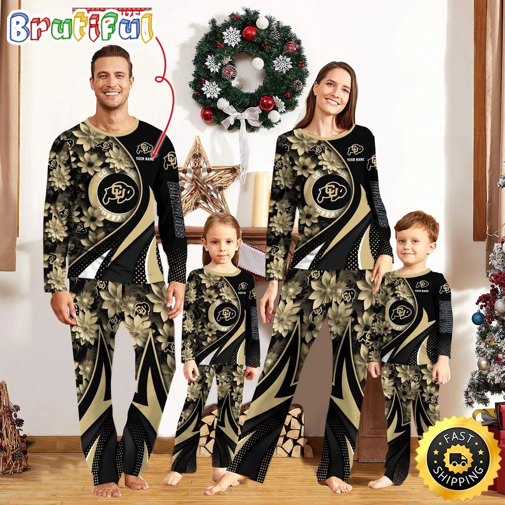 personalized ncaa colorado buffaloes pajamas flower for sport family 5ib80