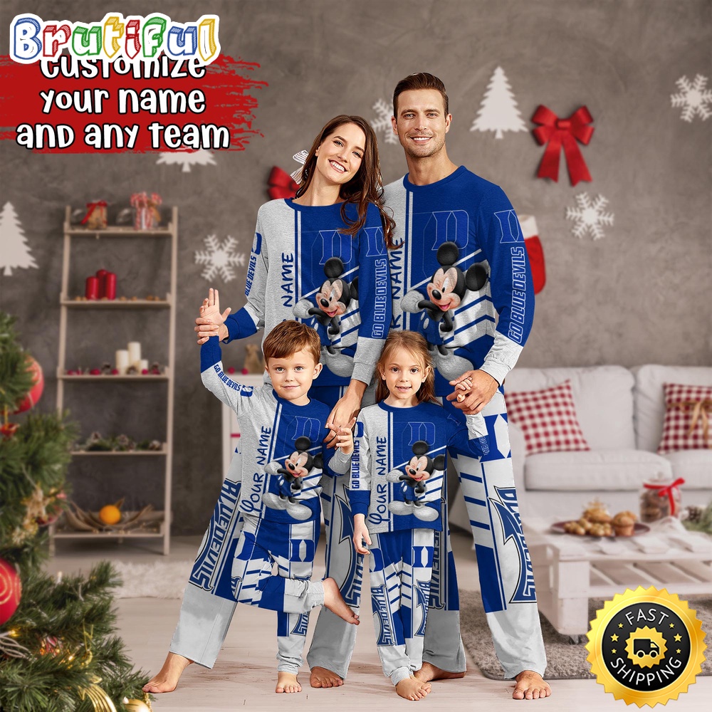 personalized ncaa duke blue devils pajamas mickey mouse for family o4lk7