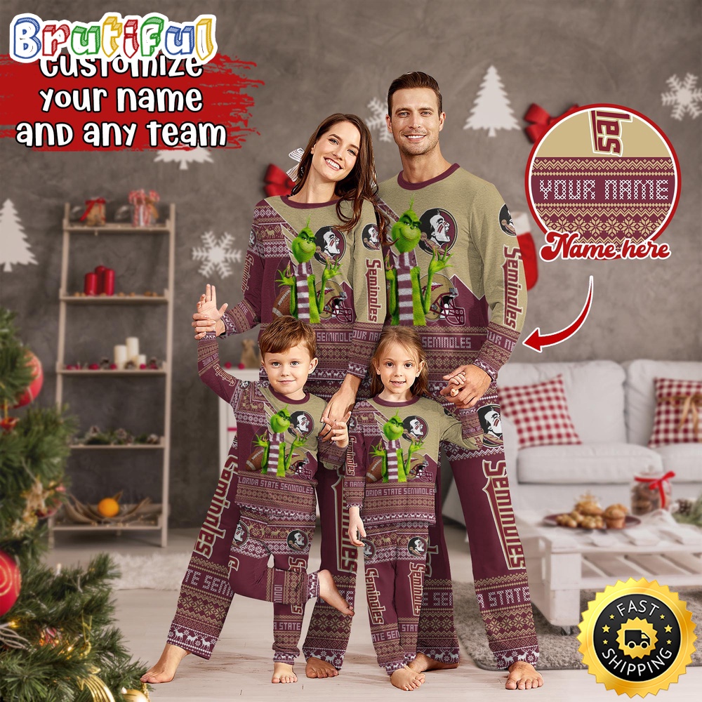 personalized ncaa florida state seminoles pajamas xmas for sport family yh0fn