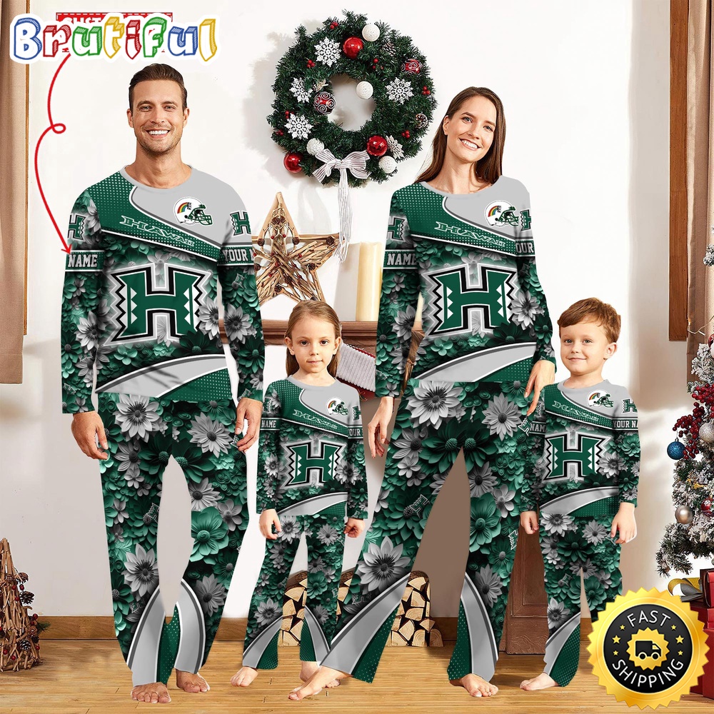 personalized ncaa hawaii rainbow warriors pajamas for family pajamas sport fans l4q1m
